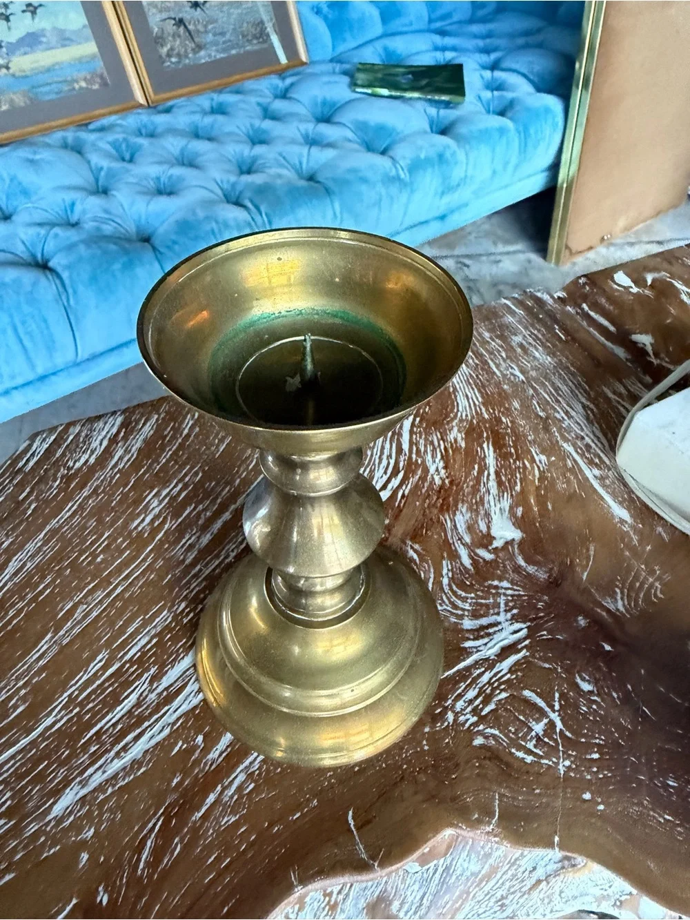 Brass Candlestick Holder - Gold Finish